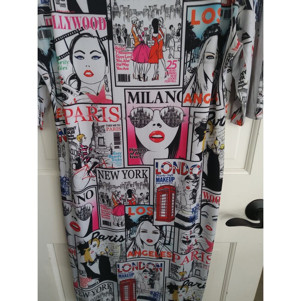 Cleo Graphic Print Midi Dress - Multicolor - Picture 2 of 8
